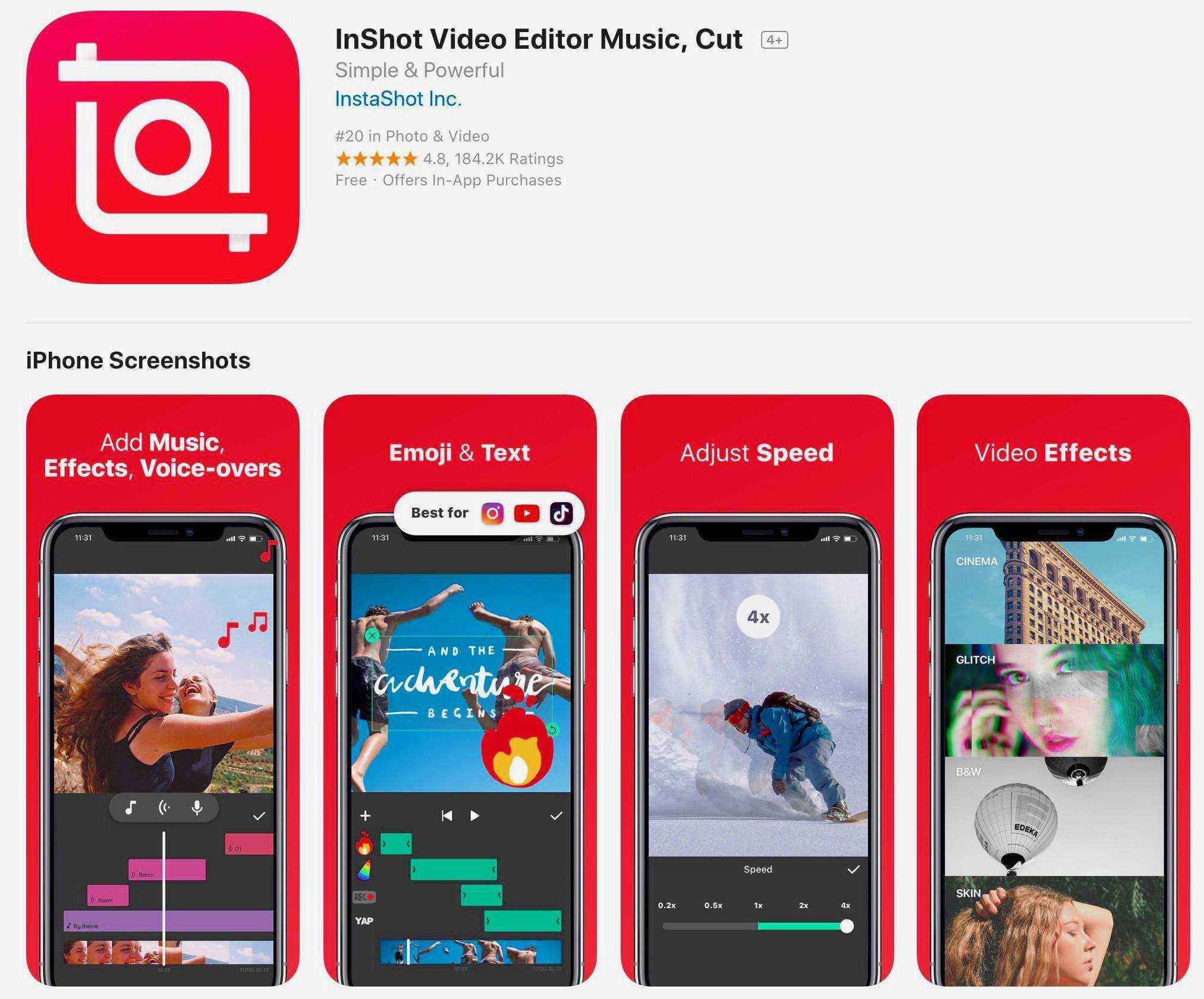 en iyi video edit programı inshot