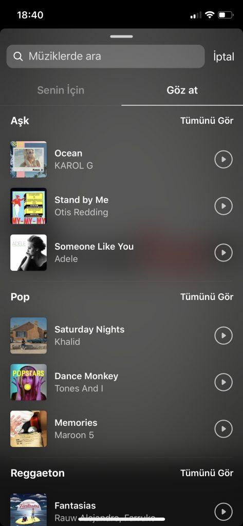 instagram müzik nasıl eklenir