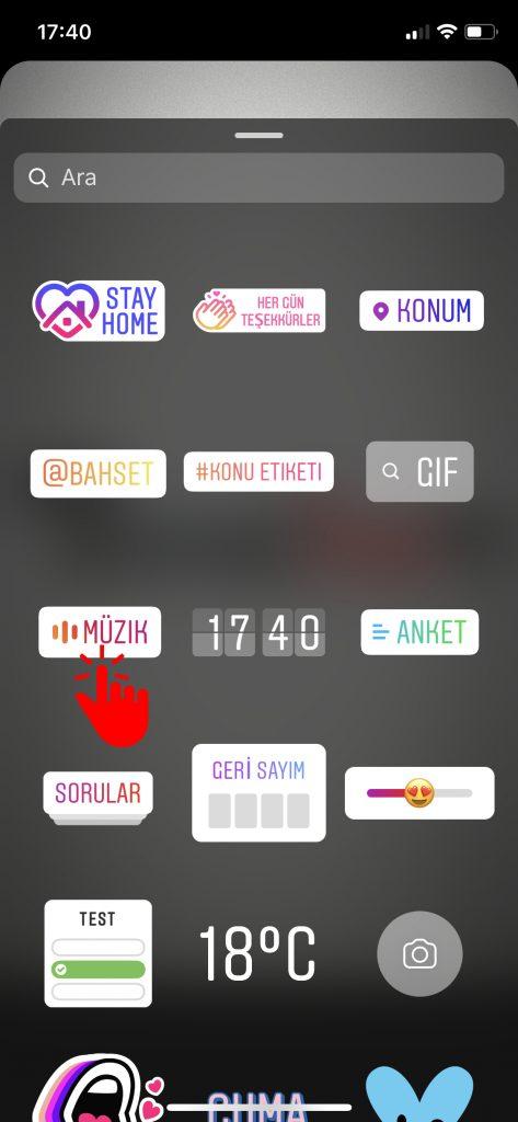 instagram hikayeye müzik ekleme