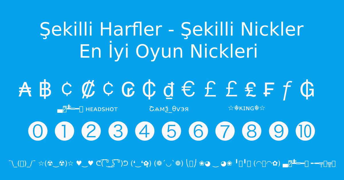 şekilli nick yazma